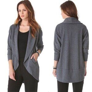 Theory 'Kolma' Knit Shawl Collar Open Cardigan Sweater in Gray Size Small